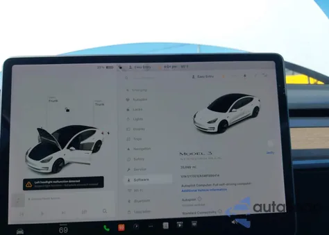 2021 Tesla Model 3 Standard Range Plus Rear-Wheel Drive from USA, damaged, VIN 5YJ3E1EA5MF986414